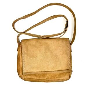 Natural Brown Leather Crossbody Shoulder Sling Vintage Emily Ann Of Boca Raton‎
